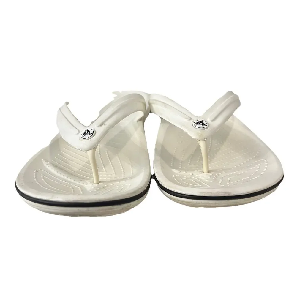 Crocs Crocband Flip Flops Lightweight Sandals Men's 13 White